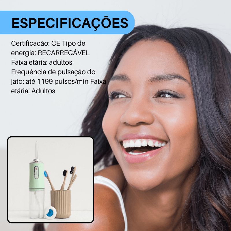 Irrigador Oral Limpeza Profunda RECARREGÁVEL - 4 BOCAIS DIFERENTES - FRETE GRÁTIS